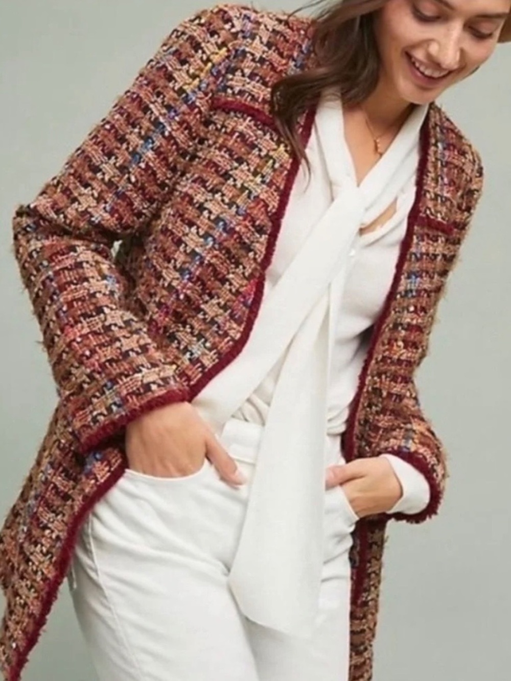 ANTHROPOLOGIE ETT:TWA • Harlequin Tweed Blazer Coat - Picture 2 of 9